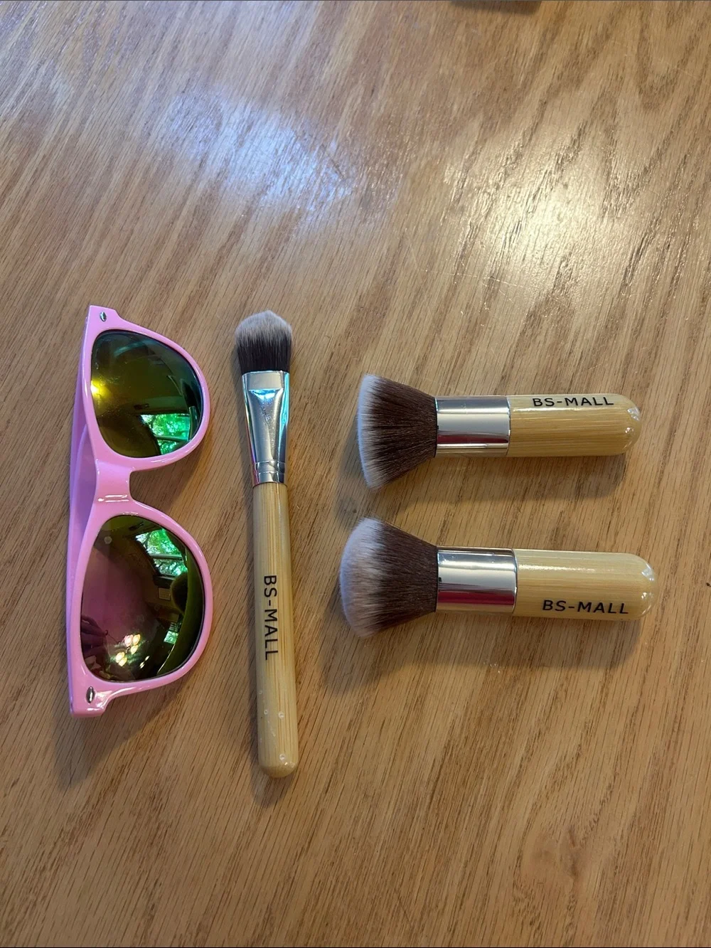 Bamboo Handle Makeup Brush Set in Natural Wood